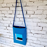 Handmade Blue Cotton Canvas Crossbody Bag - RIMALINUM