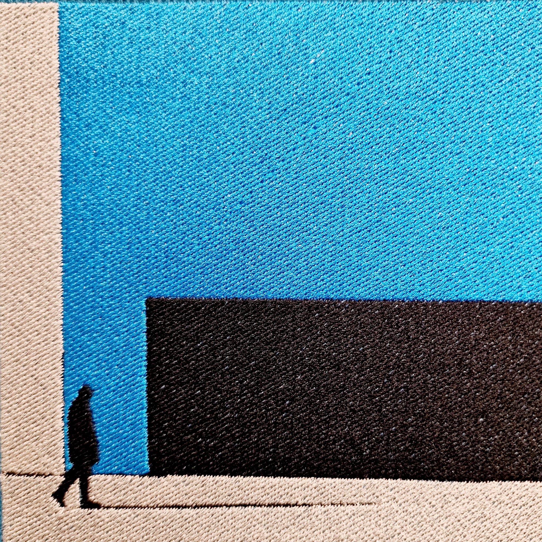 Embroidery design-Blue Cotton Canvas Crossbody Bag - RIMALINUM