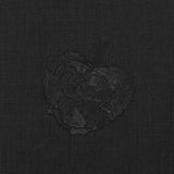 Black Tote Bag Featuring a Matching Black Poppy Flower Embroidered Motif - RIMALINUM