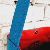 Blue Cotton Canvas Crossbody Bag with "The Path Finder" Embroidery - RIMALINUM