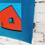 Blue Cotton Canvas Crossbody Bag with "The Path Finder" Embroidery - RIMALINUM