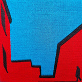 Blue Cotton Canvas Tote Bag with Embroidery and Removable Leather Handles - RIMALINUM