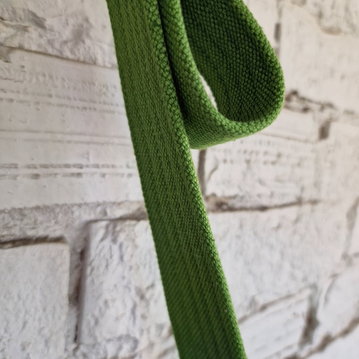 Green Canvas Crossbody Bag with Purple Lining and Urban Embroidery - RIMALINUM