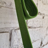 Green Canvas Crossbody Bag with Purple Lining and Urban Embroidery - RIMALINUM