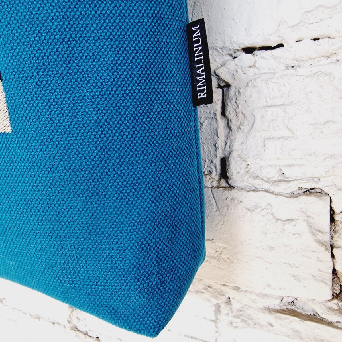 Handmade Blue Cotton Canvas Crossbody Bag - RIMALINUM