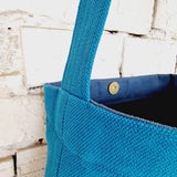 Handmade Blue Cotton Canvas Crossbody Bag - RIMALINUM