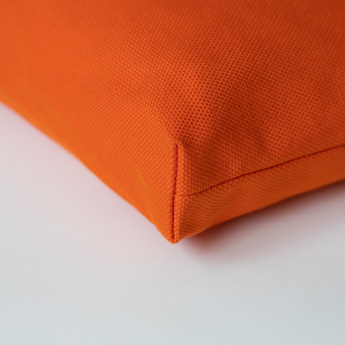 Orange Cotton Canvas Tote Bag with Daffodil Design and Leather Handles - RIMALINUM