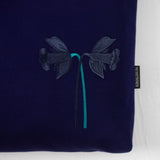 Purple Canvas Tote Bag with Daffodil Embroidery, Double Lining and Interior Pockets - RIMALINUM