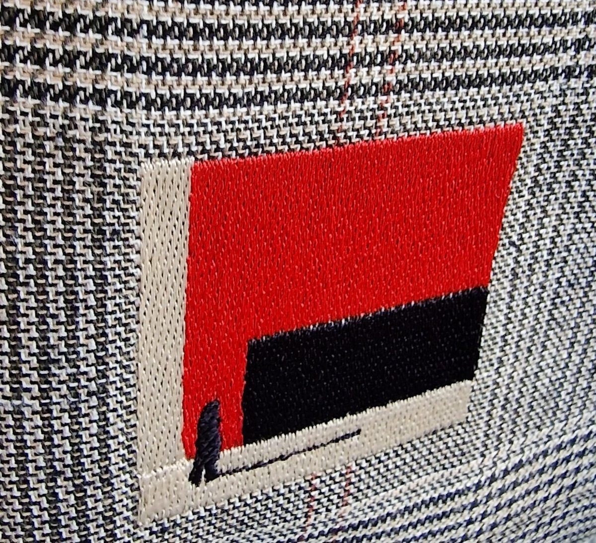 Rimalinum Plaid Hobo Bag – Handmade Fabric Shoulder Bag with Embroidered Accent - RIMALINUM