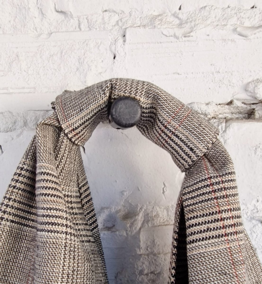 Rimalinum Plaid Hobo Bag – Handmade Fabric Shoulder Bag with Embroidered Accent - RIMALINUM