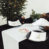 Christmas Linen Napkins with Christmas Tree Embroidery - RIMALINUM