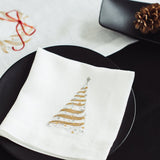 Christmas Linen Napkins with Christmas Tree Embroidery - RIMALINUM