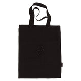 Extra Large Black Linen Tote Bag | 3D Rose Embroidery | Inside Lining with Pocket | Durable Double Layer Bag - RIMALINUM