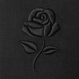Extra Large Black Linen Tote Bag with 3D Black Rose Design | Excellent Accessory with any Outfit - RIMALINUM