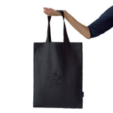 Extra Large Black Linen Tote Bag with 3D Black Rose Design | Excellent Accessory with any Outfit - RIMALINUM