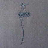 Playful Linen Shoulder Bag embroidered with a Woman's Silhouette | Pink Lining and Inside Pocket - RIMALINUM