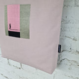 Blush Pink Embroidered Tote – Handmade Canvas Bag with Leather Handles