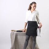 Black Linen Waist Apron with Modern Take on Traditional Style | Two Length Sizes - RIMALINUM