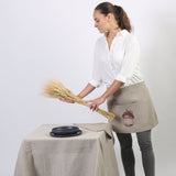 BUT FIRST COFFEE Natural Linen Waist Apron | Handmade Linen Apron For Baristas or Home Use - RIMALINUM