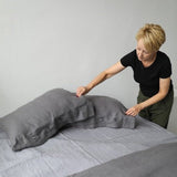 Contemporary Linen Pillowcase With Side Buttons "Beatrice" | Hypoallergenic & Anti - Bacteria - RIMALINUM