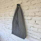 Minimalist gray hobo bag made from waterproof fabric, large handmade shoulder tote