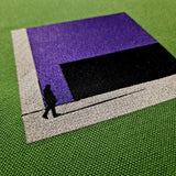 Green Canvas Crossbody Bag with Purple Lining and Urban Embroidery - RIMALINUM