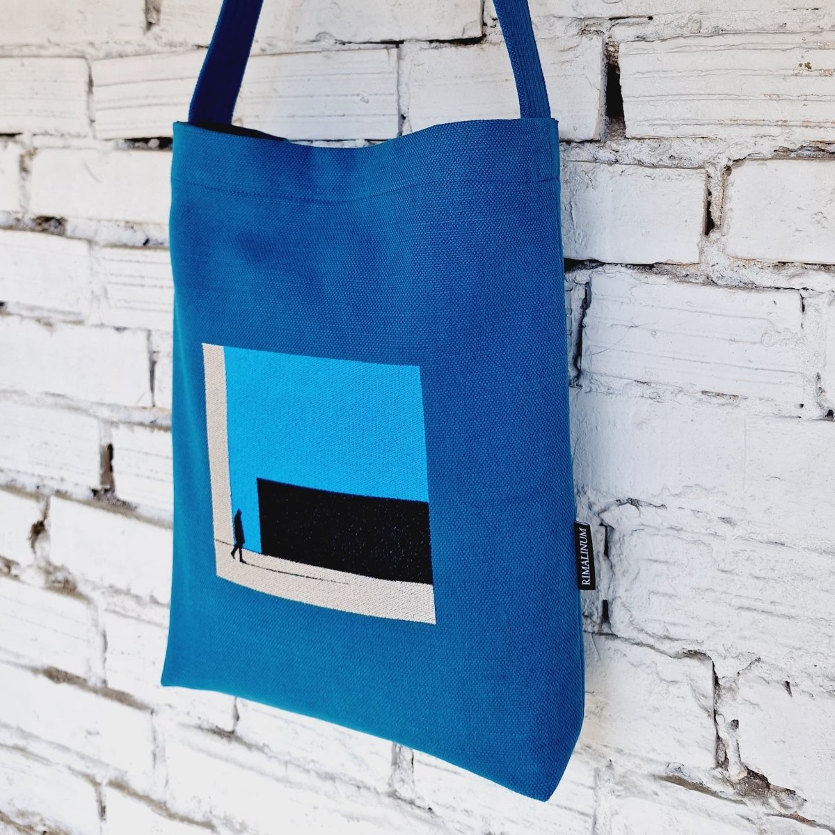 Handmade Blue Cotton Canvas Crossbody Bag - RIMALINUM