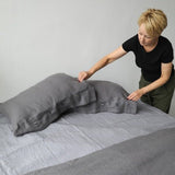 King, Super King and Californian King Size Linen Bed Sheet | Hypoallergenic and Anti - Bacterial - RIMALINUM