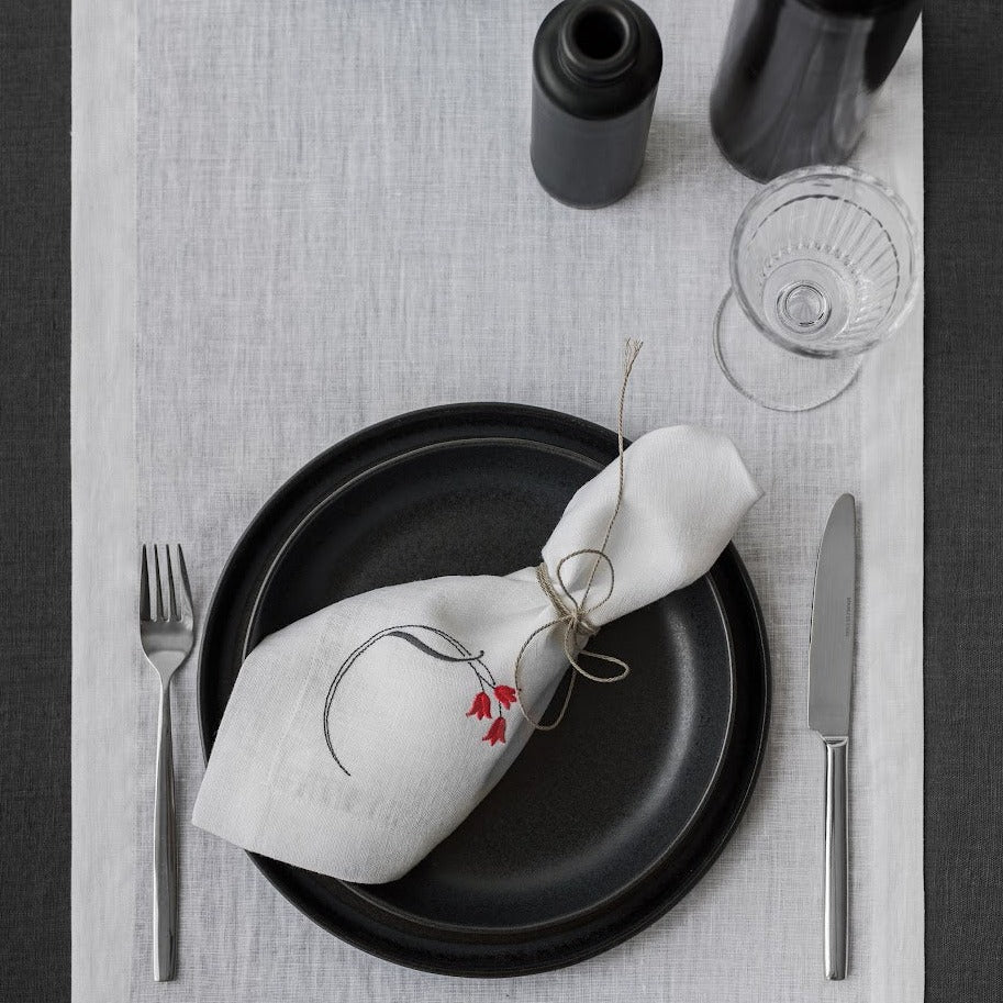 Linen Napkin with Tulip Embroidery - RIMALINUM