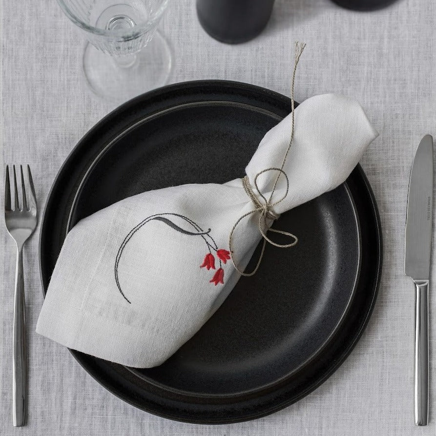 Linen Napkin with Tulip Embroidery - RIMALINUM
