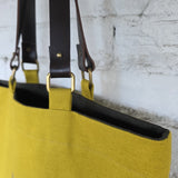 Top view showing khaki lining and magnetic closure