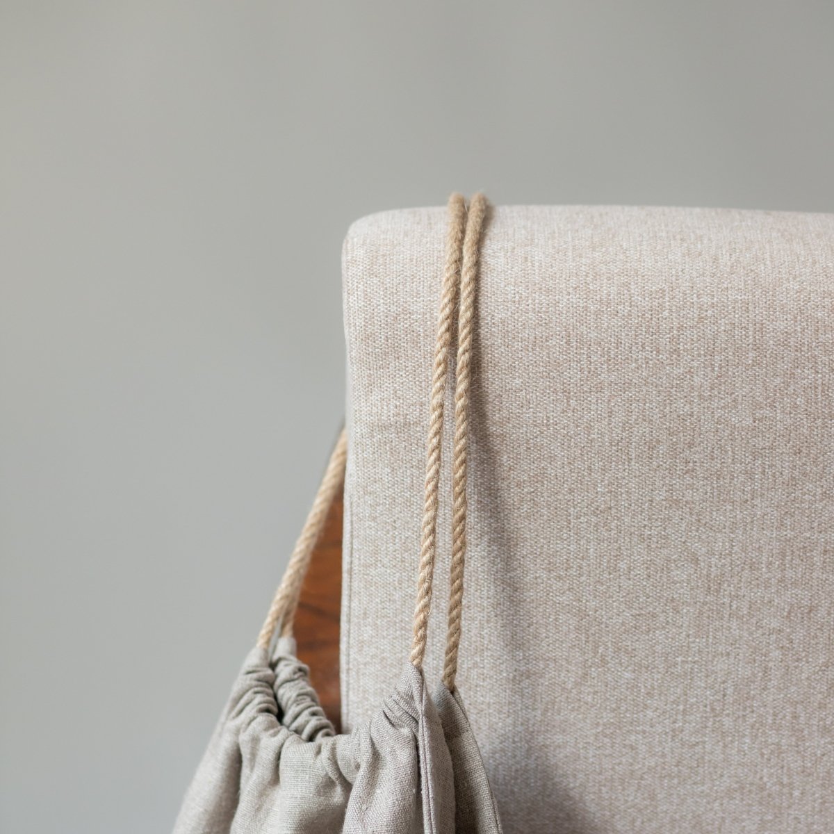 Natural Linen Bag with Jute Rope Handle - RIMALINUM