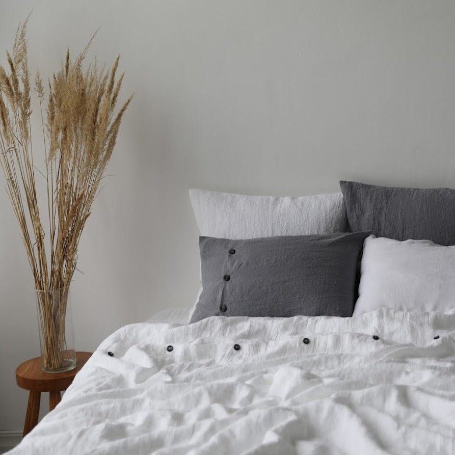 Natural Linen Duvet Cover "Karolina" Envelope Closure with Buttons | Anti - Bacterial And Hypoallergenic - RIMALINUM