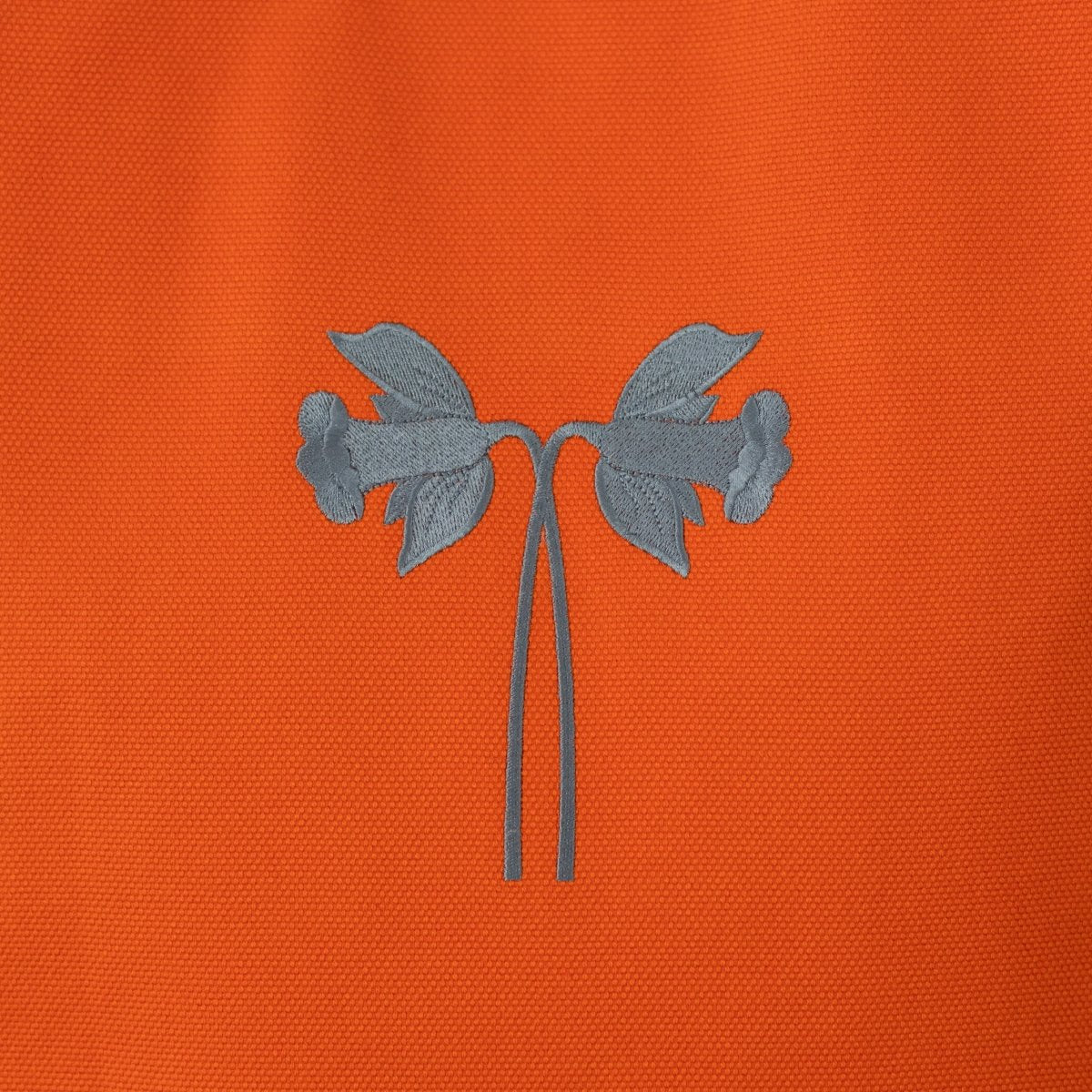 Orange Cotton Canvas Tote Bag with Daffodil Design and Leather Handles - RIMALINUM