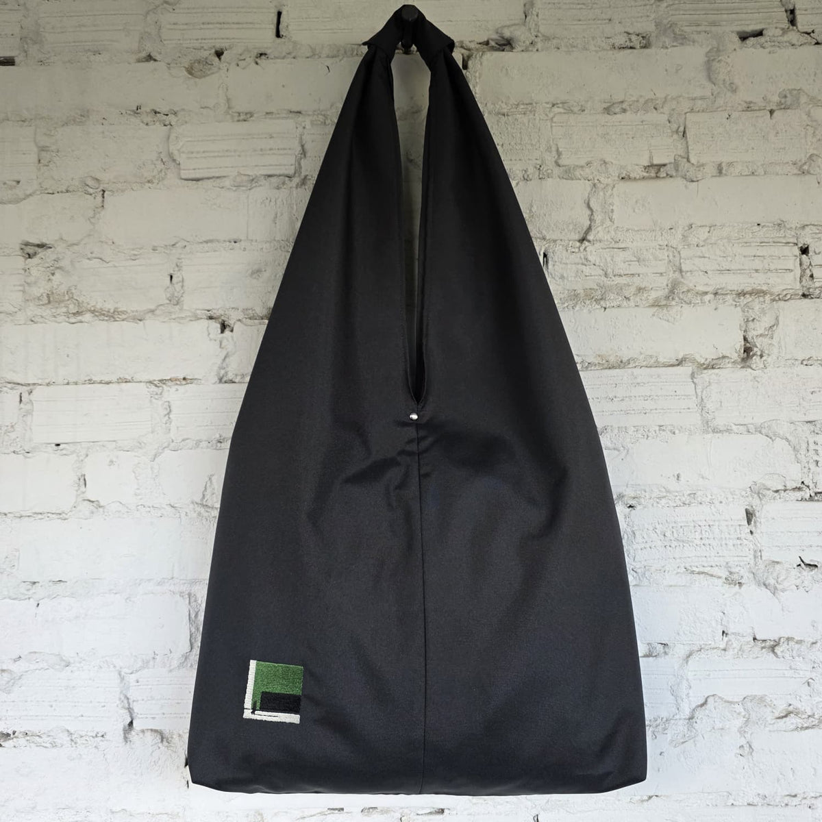 Black Water-Resistant Unisex HOBO Bag with “The Path Finder” Embroider ...