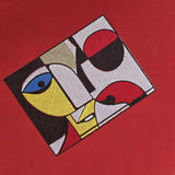 Colorful abstract face embroidery
