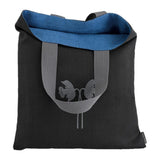 Black Oversized Tote Bag with Embroidered Daffodils | Blue Lining | Interior Pocket - RIMALINUM