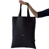 Black Shoulder Tote Bag wih Girl's Face Embroidery | Fashionably Functional - RIMALINUM