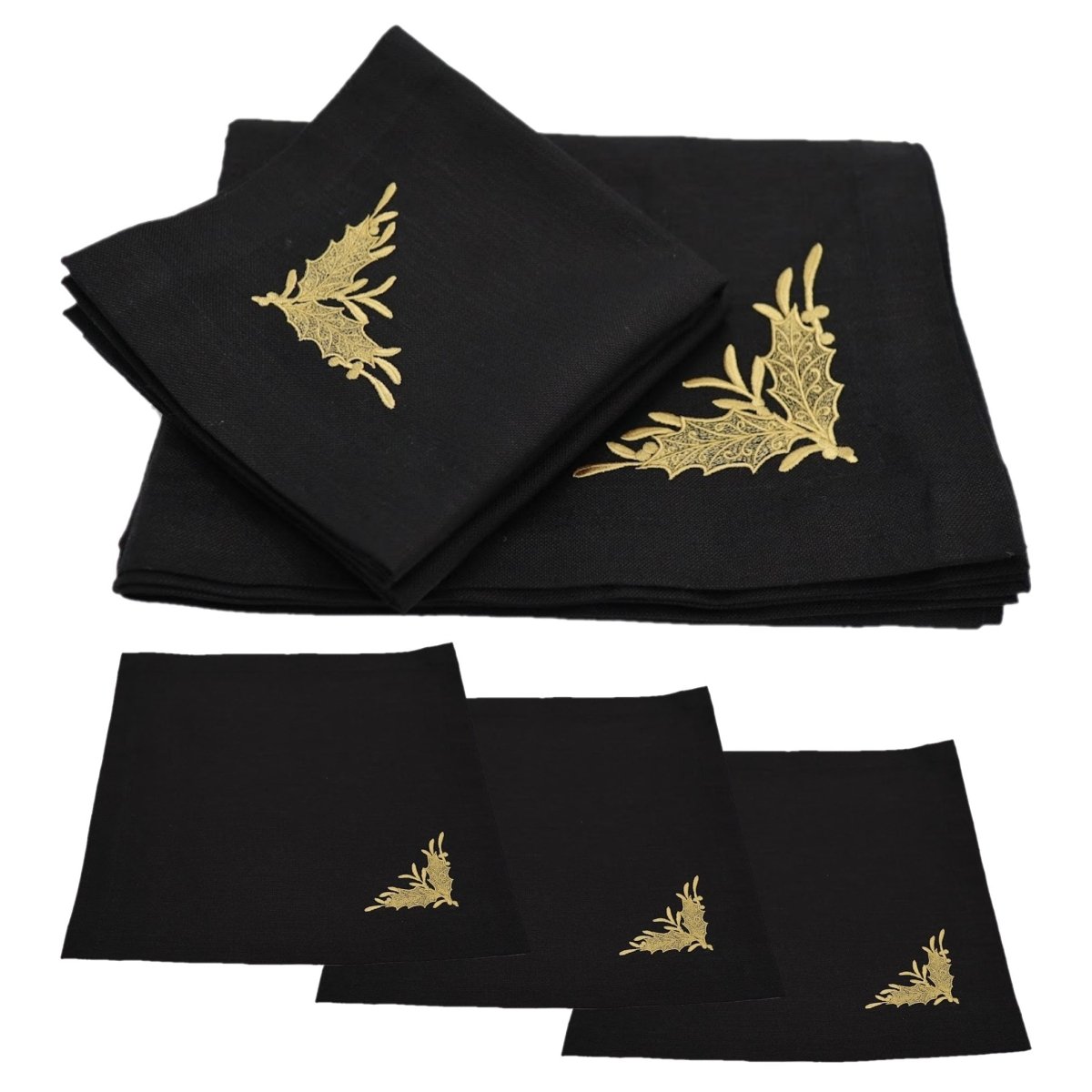 Christmas 2025 Exclusive Black Linen Tablecloth - RIMALINUM