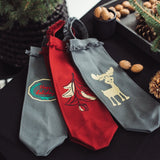 Christmas Tree Embroidered Wine & Liquor Carrier Bag - 100% Cotton - RIMALINUM