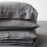 Contemporary Linen Duvet Cover with Button Closure "Beatrice" | Hypoallergenic, Anti - Bacterial And Antistatic - RIMALINUM