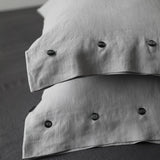 Contemporary Linen Pillowcase With Side Buttons "Beatrice" | Hypoallergenic & Anti - Bacteria - RIMALINUM