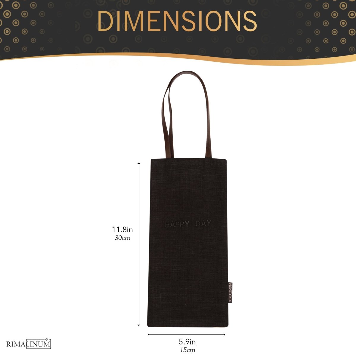 “Happy Day” Embroidered Linen Handbag with Leather Handles | Mini Bags - RIMALINUM