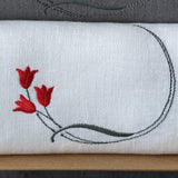 Linen Napkin with Tulip Embroidery - RIMALINUM