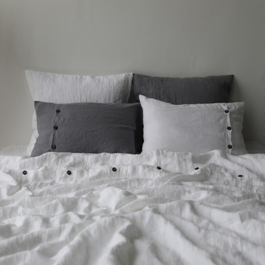 Natural Linen Duvet Cover "Karolina" Envelope Closure with Buttons | Anti - Bacterial And Hypoallergenic - RIMALINUM