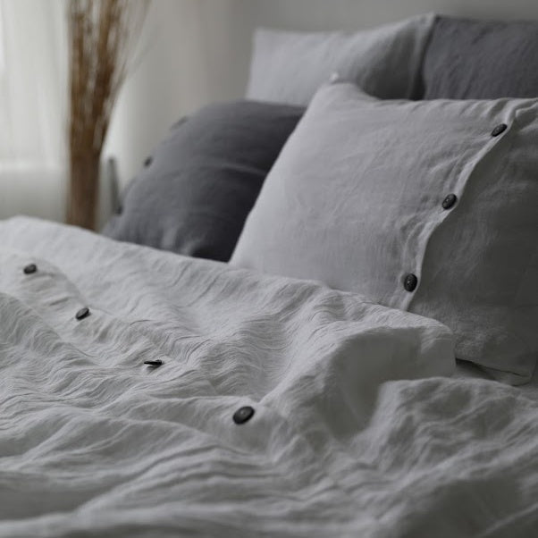Natural Linen Duvet Cover "Karolina" Envelope Closure with Buttons | Anti - Bacterial And Hypoallergenic - RIMALINUM