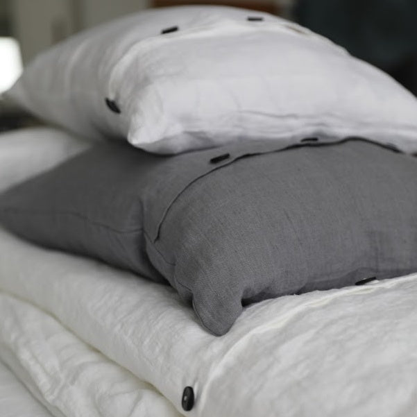 Natural Linen Pillowcase "Karolina" - Envelope Closure With Buttons | Hypoallergenic, Anti - Bacterial and Eco - Friendly - RIMALINUM
