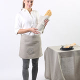 POT OF SOUP Natural Linen Waist Apron with Pockets - RIMALINUM