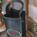Sage Green Cotton Canvas Wine Gift Bag – Christmas Edition - RIMALINUM
