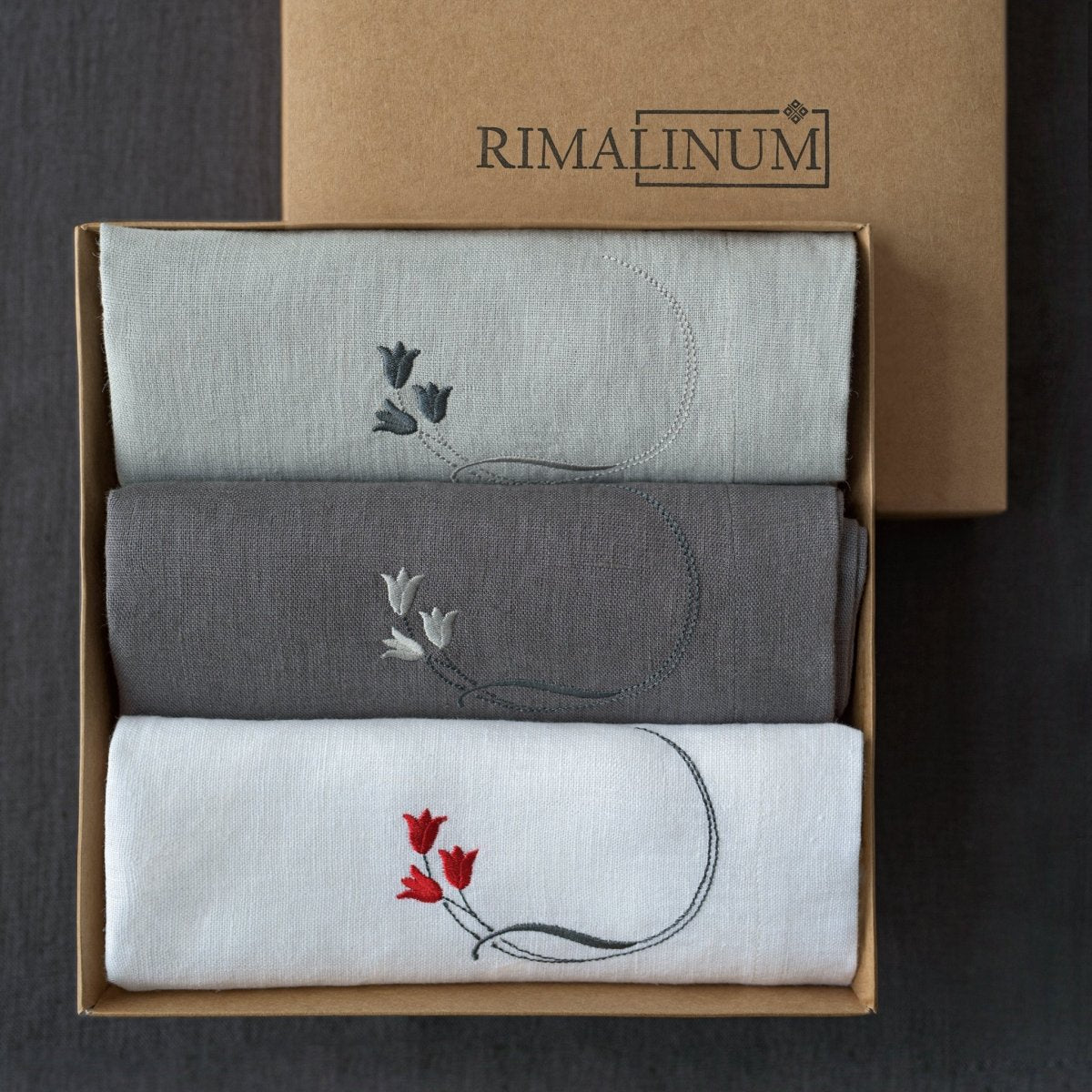 Set of 6 Linen Napkins with our Gorgeous Designs - RIMALINUM